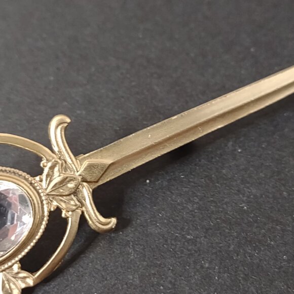 Gold Tone Sword Brooch - Picture 3 of 10